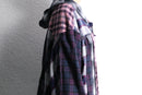 "Re:make" patchwork check shirt hoodie