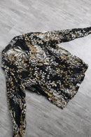 botanical sheer frill wrinkle shirt