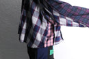 "Re:make" patchwork check shirt hoodie