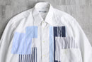 ''Re:make''patchwork design stripe shirt