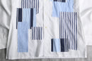 ''Re:make''patchwork design stripe shirt