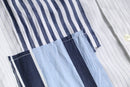 ''Re:make''patchwork design stripe shirt