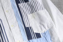 ''Re:make''patchwork design stripe shirt
