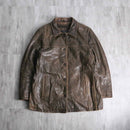 classic brown leather coat jacket