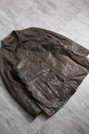 classic brown leather coat jacket