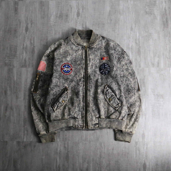 1990-00s chemical wash MA-1 type denim blouson