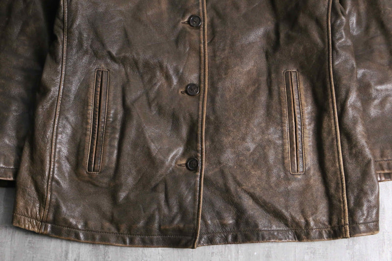 classic brown leather coat jacket