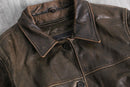 classic brown leather coat jacket