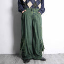 olive wide straight cargo pants