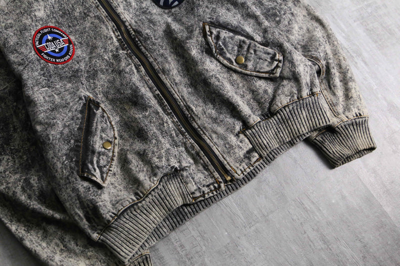 1990-00s chemical wash MA-1 type denim blouson