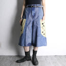 "Re:make" gingham pocket wide denim shorts