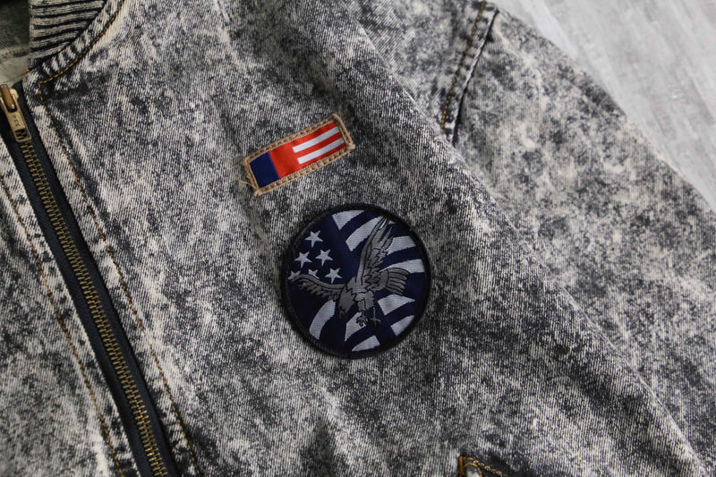 1990-00s chemical wash MA-1 type denim blouson