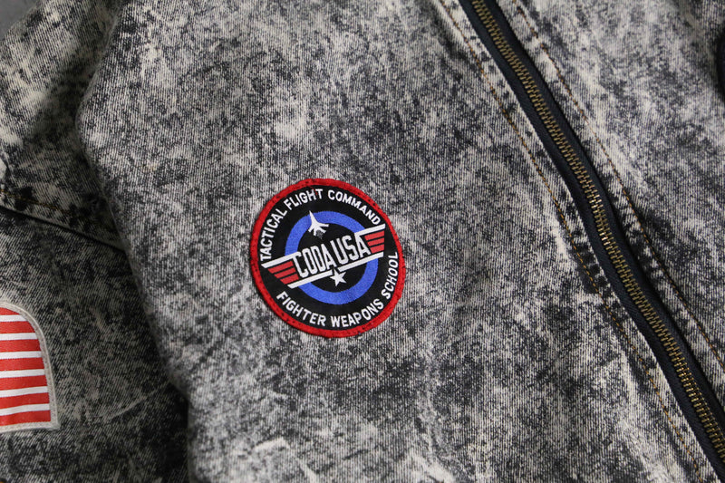 1990-00s chemical wash MA-1 type denim blouson