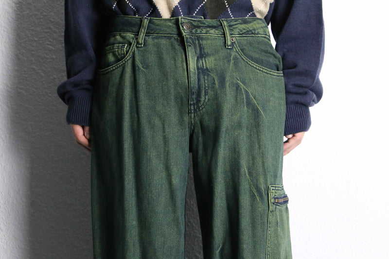 olive wide straight cargo pants