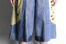 "Re:make" gingham pocket wide denim shorts