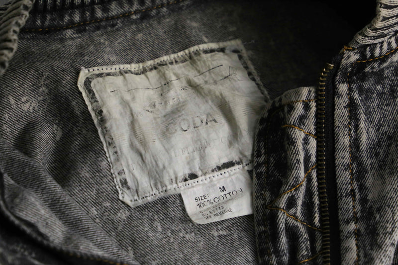 1990-00s chemical wash MA-1 type denim blouson