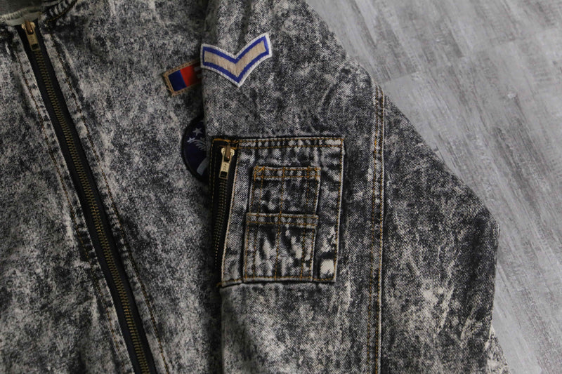 1990-00s chemical wash MA-1 type denim blouson