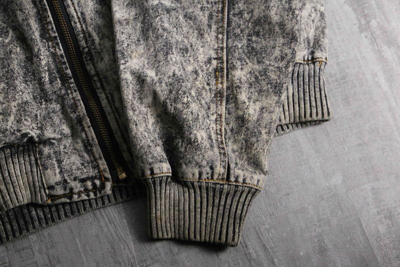 1990-00s chemical wash MA-1 type denim blouson