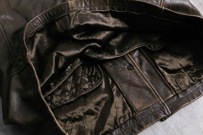 classic brown leather coat jacket