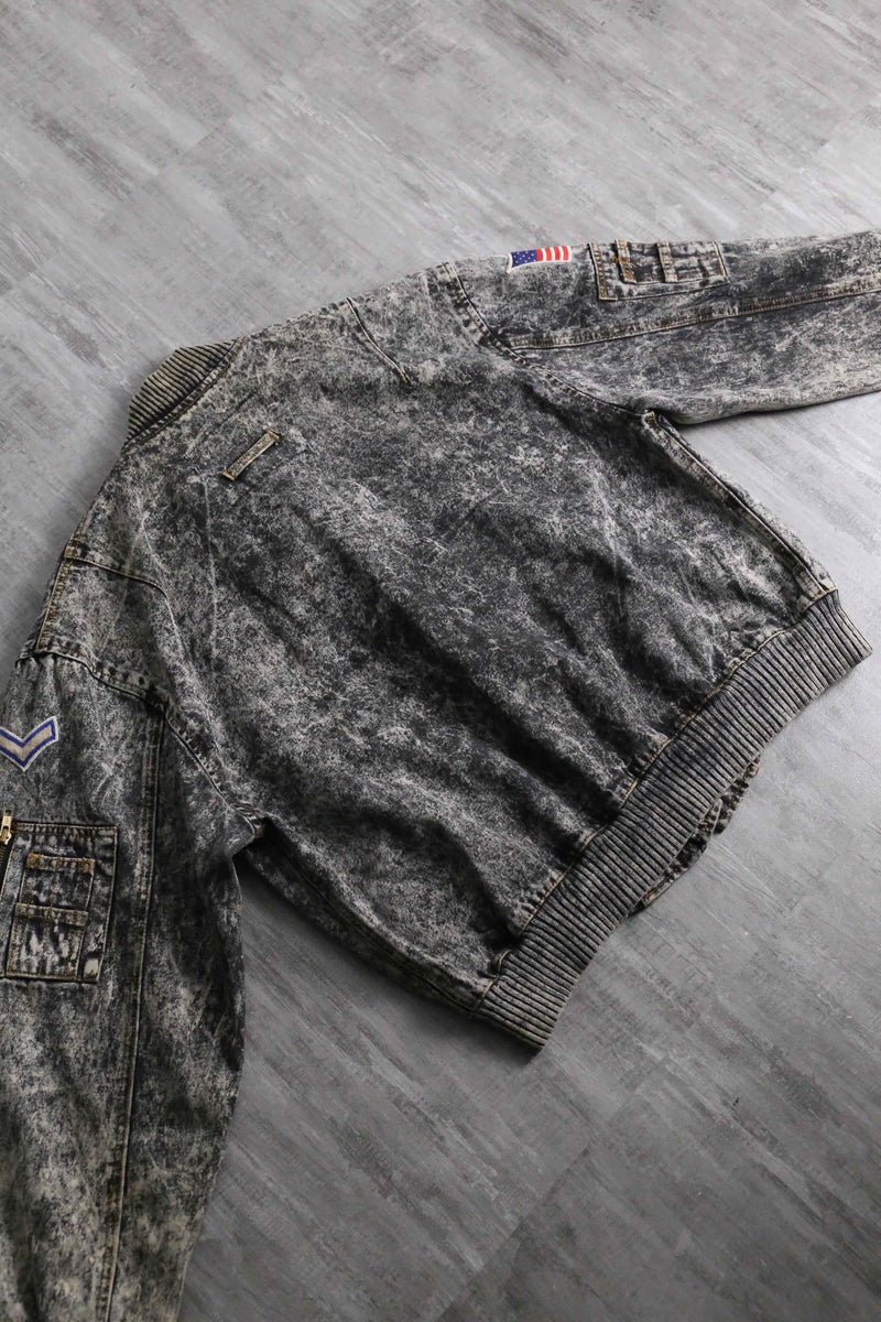 1990-00s chemical wash MA-1 type denim blouson