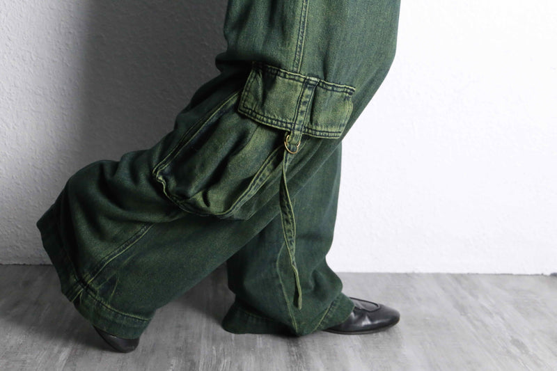 olive wide straight cargo pants