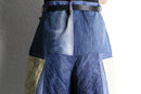 "Re:make" gingham pocket wide denim shorts