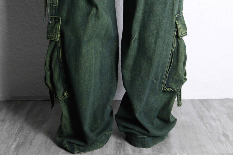 olive wide straight cargo pants