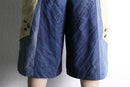 "Re:make" gingham pocket wide denim shorts