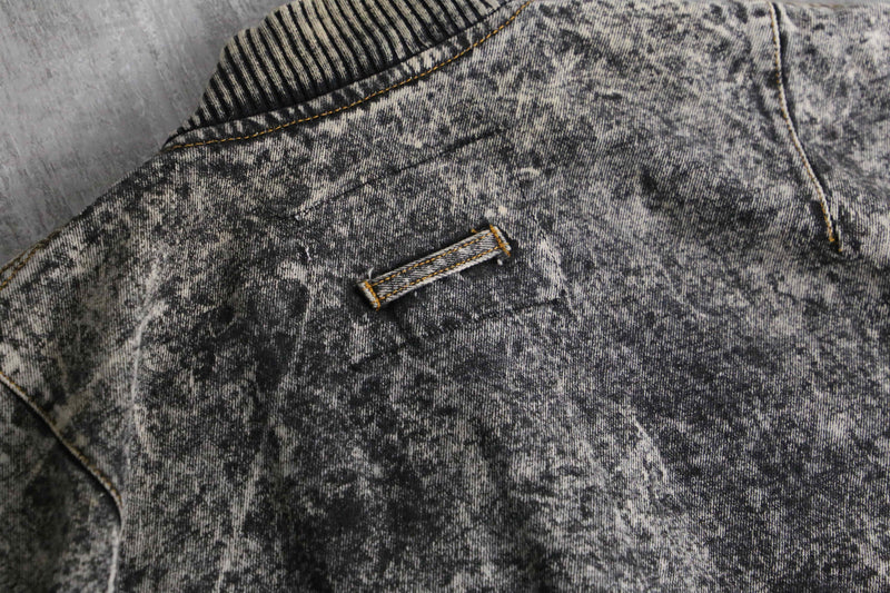 1990-00s chemical wash MA-1 type denim blouson
