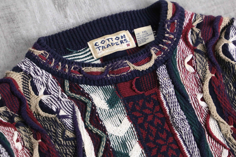 90s "cotton traders" cotton 3D knit