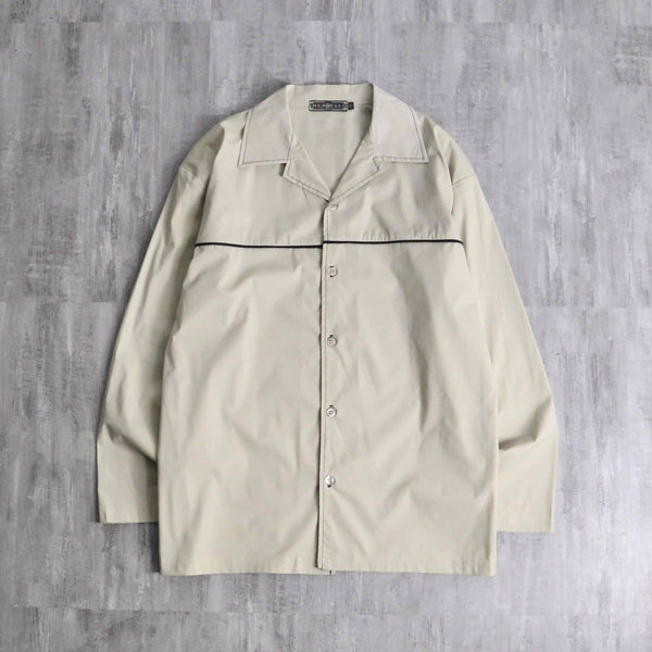 ivory centerline design open collar L/S shirt