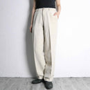 "DOCKERS" natural linen no-tuck wide tapered slacks