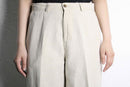 "DOCKERS" natural linen no-tuck wide tapered slacks