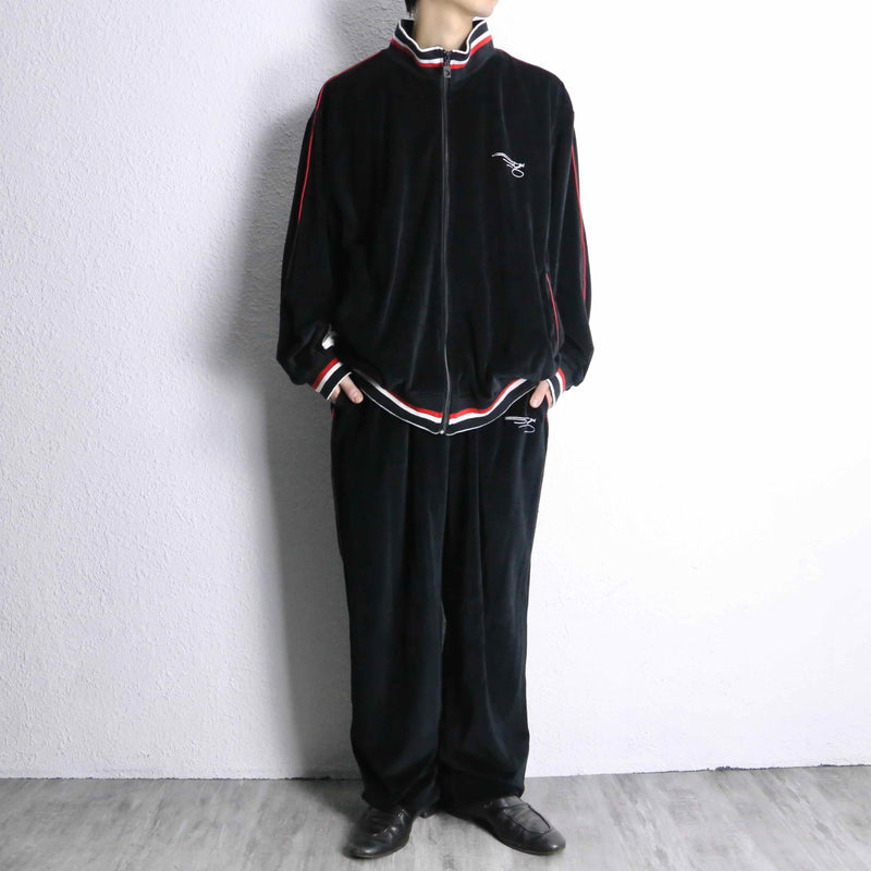 black velour track set-up
