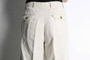 "DOCKERS" natural linen no-tuck wide tapered slacks