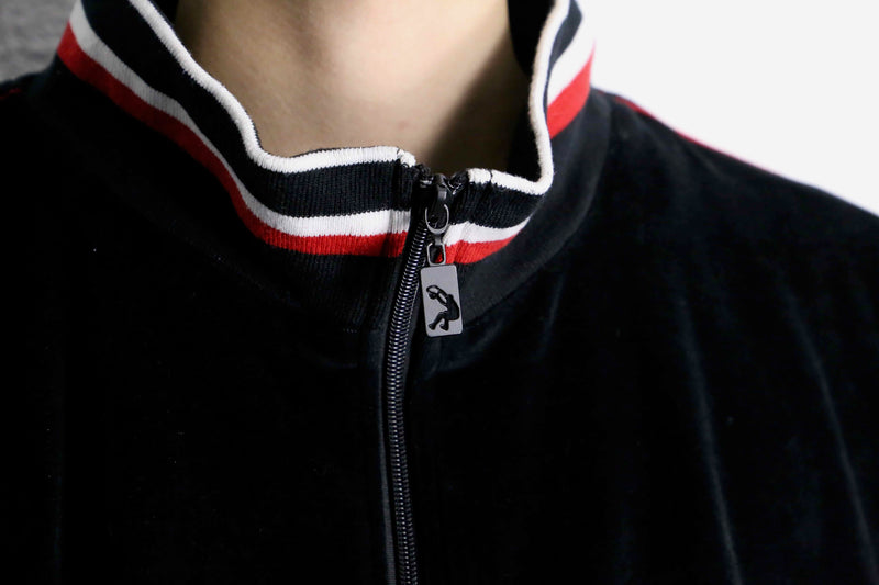 black velour track set-up