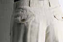 "DOCKERS" natural linen no-tuck wide tapered slacks