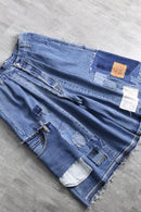 "Re:make" patchwork denim half pants