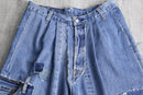 "Re:make" patchwork denim half pants