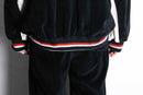 black velour track set-up