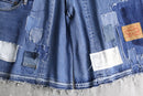 "Re:make" patchwork denim half pants