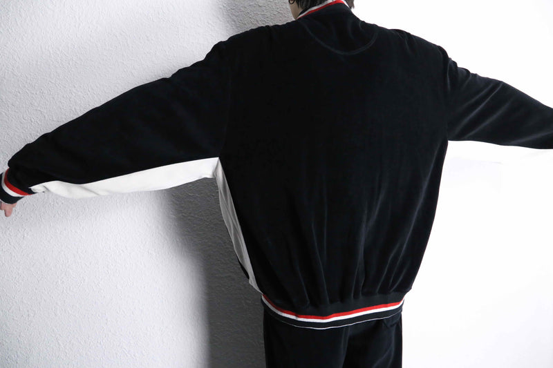 black velour track set-up