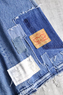 "Re:make" patchwork denim half pants