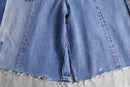 "Re:make" patchwork denim half pants