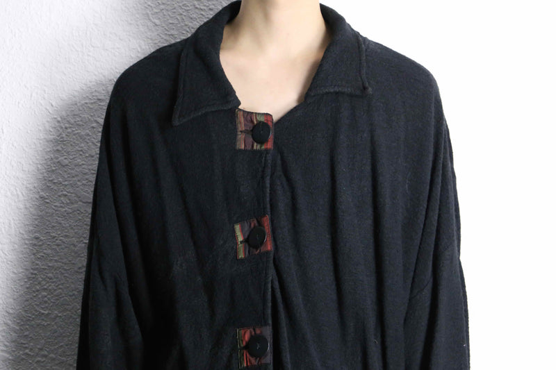 deformation wool × cotton shirt jacket
