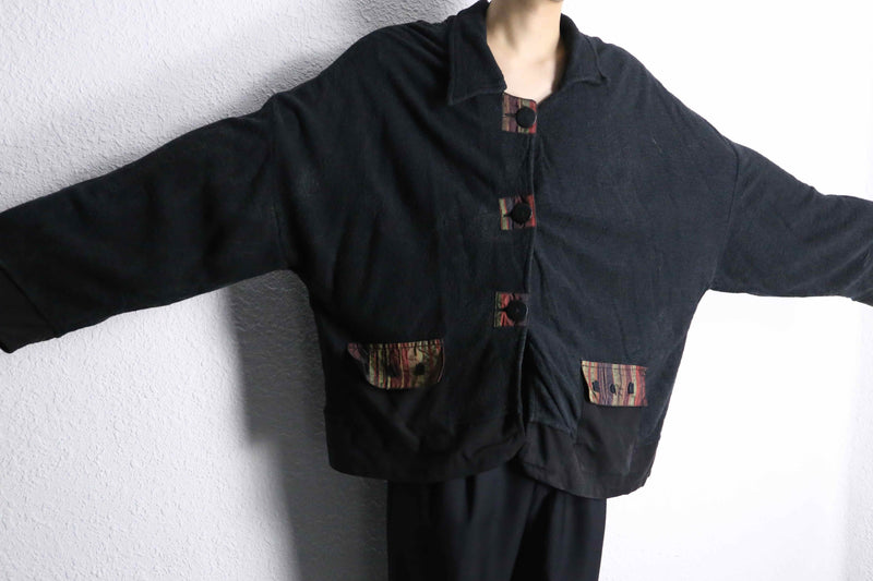 deformation wool × cotton shirt jacket