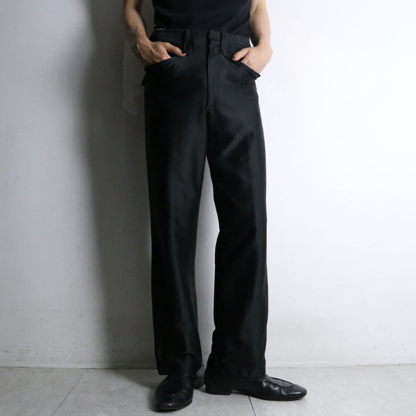 shine black flare western pants