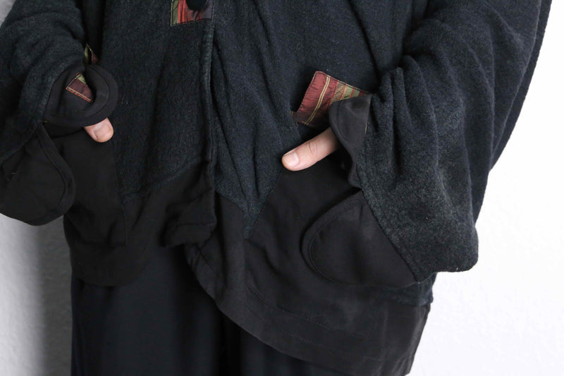 deformation wool × cotton shirt jacket