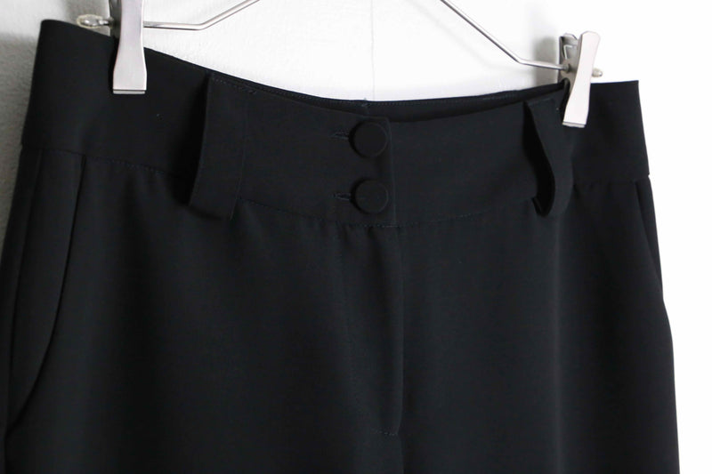 black color drap wide silhouette slacks