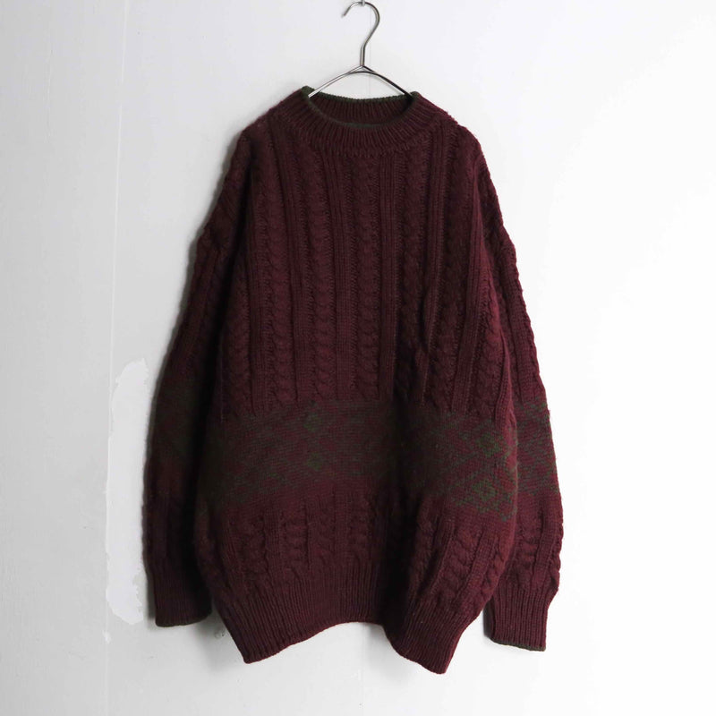 " Timberland" wine read line design wool knit